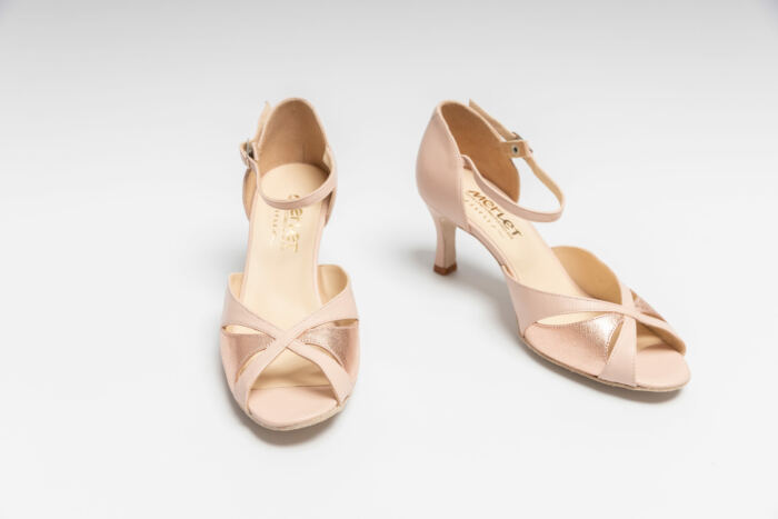 Chaussures Saphir Cuir Nude et Doré Merlet