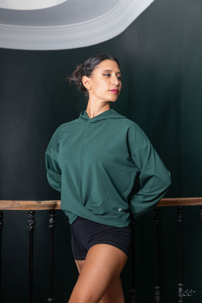 Sweat à Capuche D93104 Vert Deha Italy – Image 3