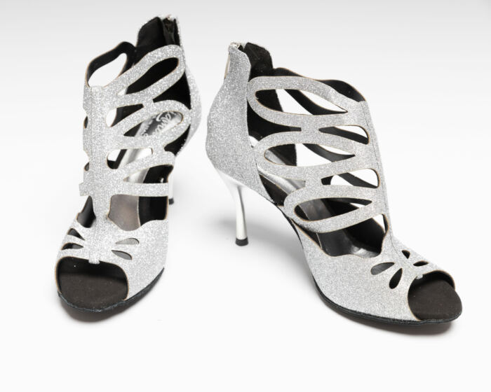 Chaussures Kizomba en Glitter Argento 7/82 Talon 8.5 cm Lidmag
