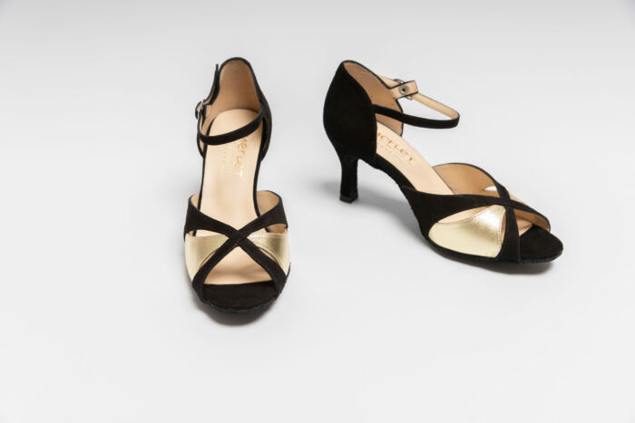 Chaussures de Danse Saphir Or Cuir Metal Merlet