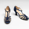 Chaussures Velours Bleu Nuit Jasmine Merlet