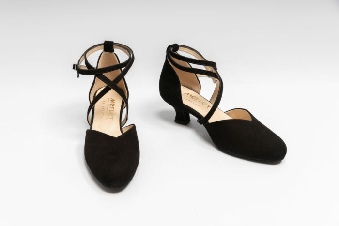 Chaussures de Danse de Salon Noir Velours Babette Merlet