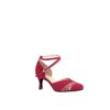 Chaussures Danse de Salon Nita Rouge Passion Velours Merlet – Image 2