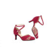 Chaussures Danse de Salon Nita Rouge Passion Velours Merlet