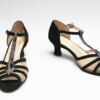 Chaussures Karmina Cuir Taipan Noir Velours Merlet