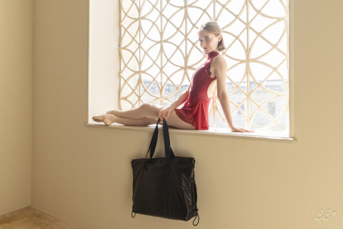 Shopper Bag in Nylon D39263 Noir Deha Italy – Image 3