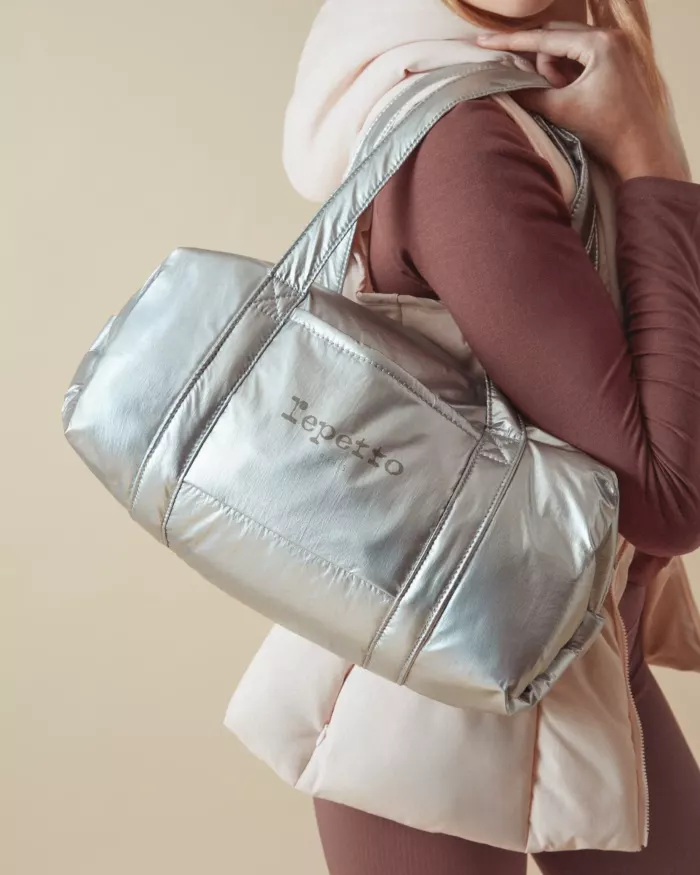 Sac Polochon B0232NC Argenté Medium Repetto