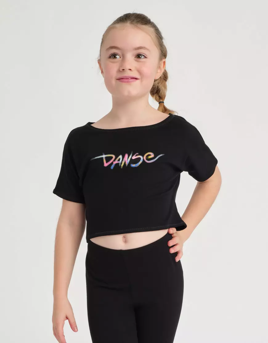 T-Shirt Enfants Agile Jr Rainbow Noir Temps Danse – Image 2