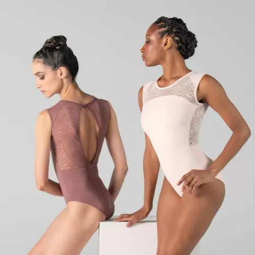 Justaucorps Rita Poudré Ballet Rosa sans manches pour danse classique adulte