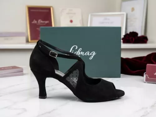 Chaussures de danse latine Lidmag 19/12 à talon 7 cm ouvertes style salsa