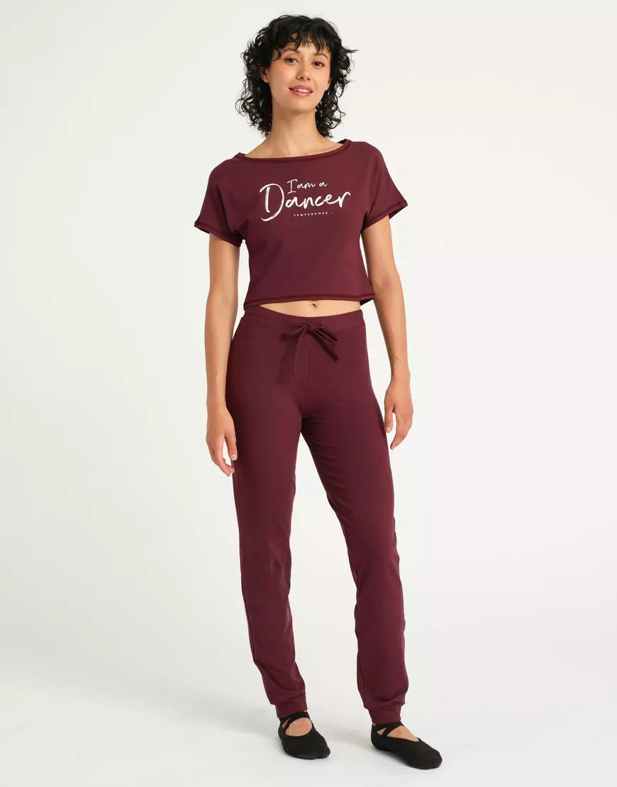Pantalon d’Entraînement Unisexe Affetto Bordeaux Temps Danse – Image 2