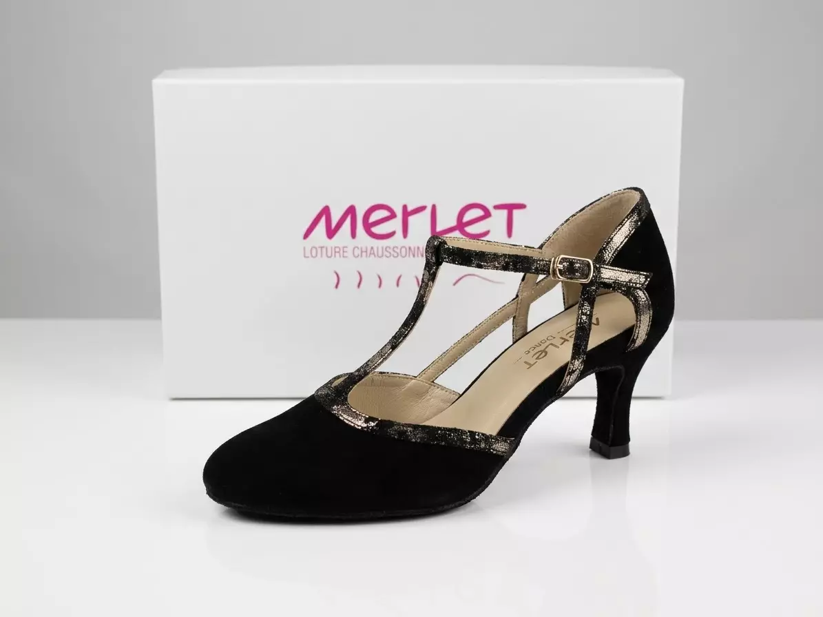 Chaussures de Danse Nalola Argent Noir Merlet