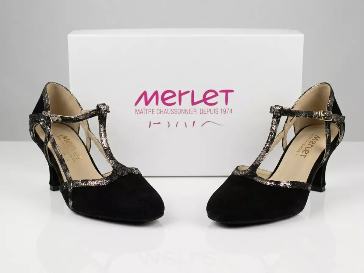 Chaussures de Danse Nalola Argent Noir Merlet – Image 2
